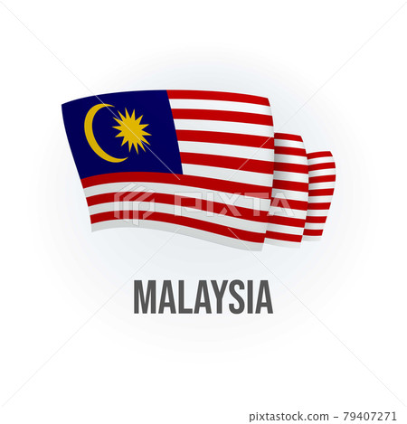 Malaysia vector flag. Bended flag of Malaysia, realistic vector illustration 79407271