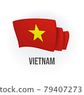 Vietnam vector flag. Bended flag of Vietnam, realistic vector illustration 79407273