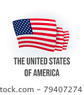 United States vector flag. Bended flag of United States, realistic vector illustration 79407274