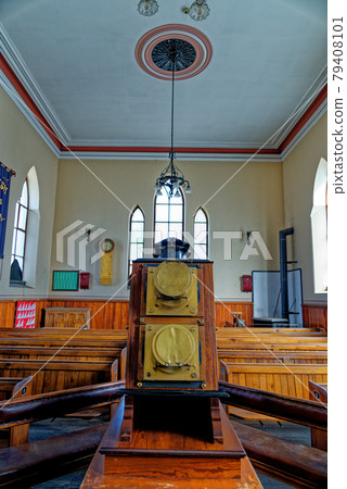 Old vintage church interior in Beamish Village - United Kingdom Old vintage church interior in Beamish Village - United Kingdom 79408101