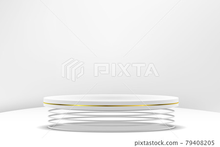 white cylinder podium in the white studio room white cylinder podium in the white studio room 79408205