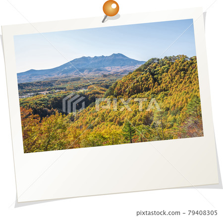 寶麗來風格的照片，長野縣海田高原，禦嶽山 79408305