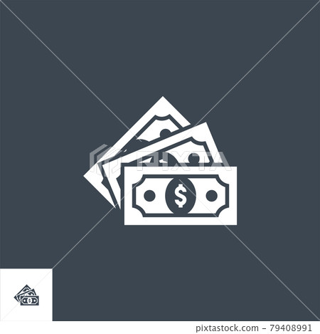 Money related vector glyph icon. 79408991