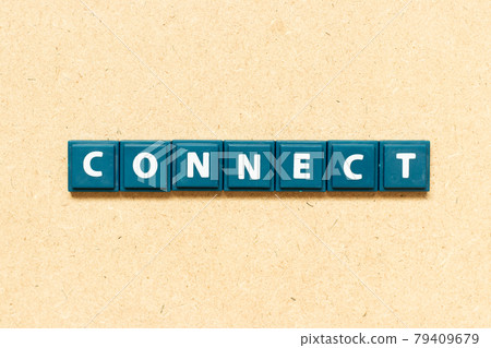 Tile alphabet letter in word connect on wood background Tile alphabet letter in word connect on wood background 79409679