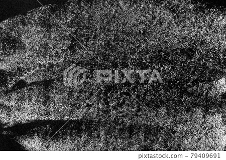 Grunge white color chalk texture on blackboard or chalkboard background with copy space 79409691