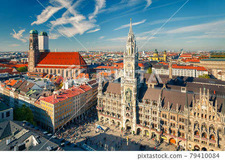Aerial view of Munchen at sunny day 79410084
