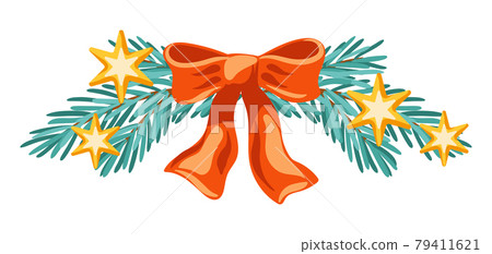 Merry Christmas decoration design. Holiday illustration in vintage style. 79411621