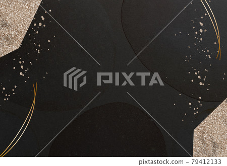 Background Texture Japanese Style Japanese Paper Frame Wave Circle Round Black Gold Gold Powder Luxe Design 79412133