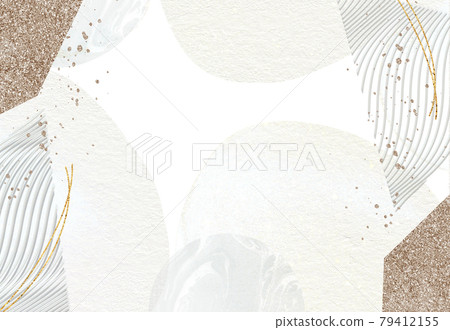 Background texture Japanese style Japanese paper frame Wave circle Round gold powder Luxe design 79412155