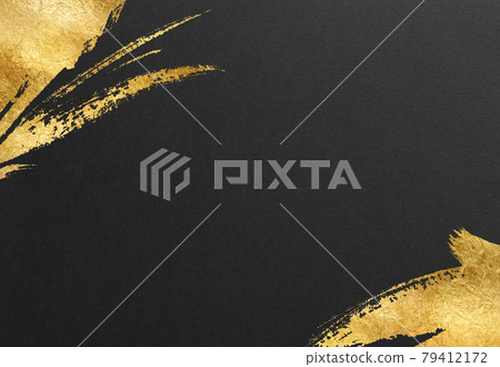 背景 質感 奢華 金色 黃金屏風 金紙 新年賀卡 新年和紙 壁紙 畫筆藝術 閃光 墨水 79412172