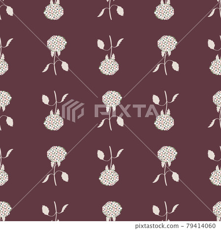 Geometric style seamless pattern with hydrangea flowers ornament. Geometric style seamless pattern with hydrangea flowers ornament. 79414060