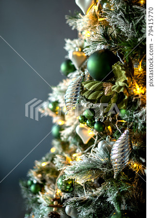 Close up of ornate decorated christmas tree Close up of ornate decorated christmas tree 79415770