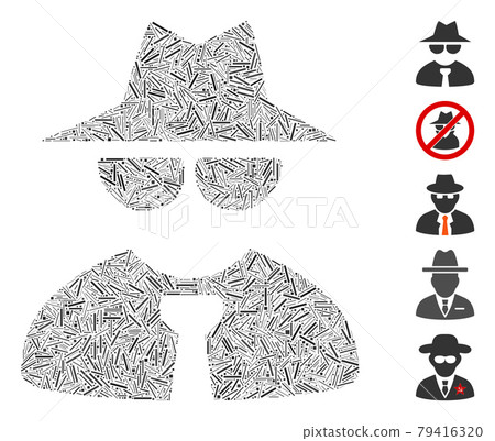 Hatch Mafia Boss Icon Vector Collage Hatch Mafia Boss Icon Vector Collage 79416320