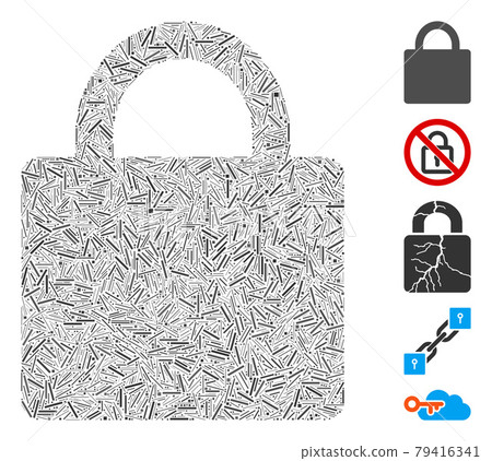 Hatch Lock Icon Vector Mosaic 79416341