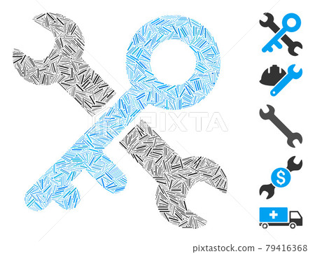 Hatch Key Tools Icon Vector Collage - Stock Illustration [79416368] - PIXTA