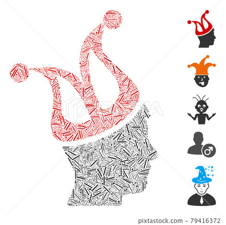 Hatch Joker Guy Icon Vector Mosaic Hatch Joker Guy Icon Vector Mosaic 79416372