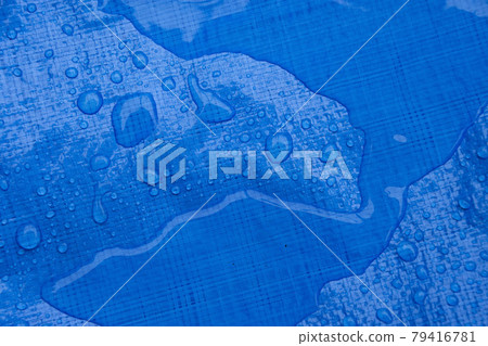 Rainwater collected on a vinyl sheet Rainwater collected on a vinyl sheet 79416781