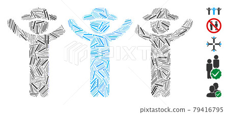 Line Gentlemen Hands up Roundelay Icon Vector Mosaic Line Gentlemen Hands up Roundelay Icon Vector Mosaic 79416795
