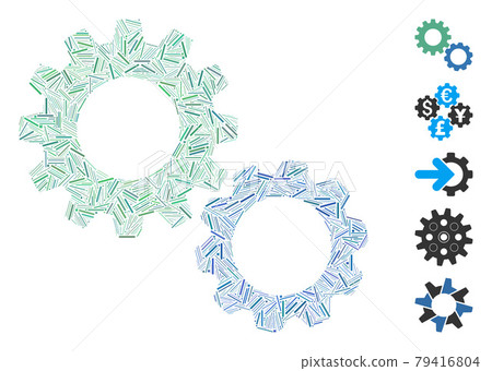 Linear Gears Icon Vector Collage - Stock Illustration [79416804] - PIXTA