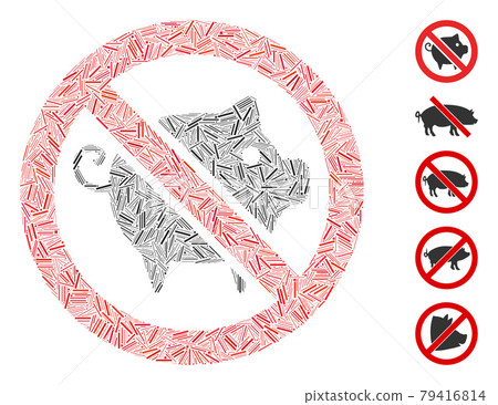 Hatch Forbidden Pig Icon Vector Collage-插圖素材 [79416814] - PIXTA圖庫