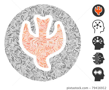 Line Falling Soul Icon Vector Collage Line Falling Soul Icon Vector Collage 79416912