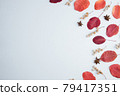 Autumn floral greeting card of fall red leaves 79417351