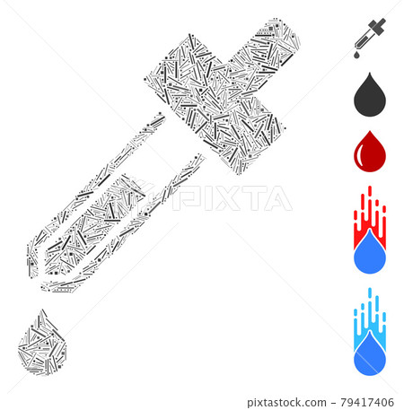 Linear Dropper Icon Vector Mosaic Linear Dropper Icon Vector Mosaic 79417406