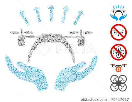 Line Copter Startup Icon Vector Collage Line Copter Startup Icon Vector Collage 79417627