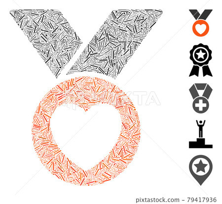 Linear Charity Medal Icon Vector Mosaic Linear Charity Medal Icon Vector Mosaic 79417936