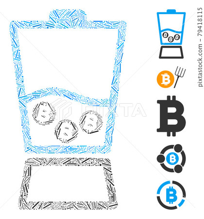 Line Bitcoin Blender Icon Vector Mosaic Line Bitcoin Blender Icon Vector Mosaic 79418115