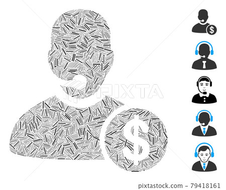 Linear Bank Call Center Icon Vector Mosaic Linear Bank Call Center Icon Vector Mosaic 79418161