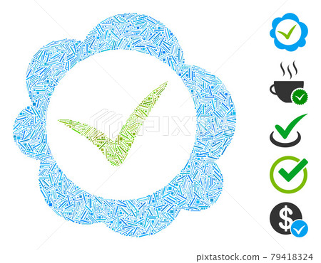 Linear Approved Stamp Icon Vector Mosaic Linear Approved Stamp Icon Vector Mosaic 79418324
