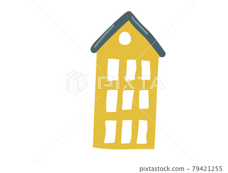 small house yellow hand drawing cartoon. three floors. doodle vector illustration isolated small house yellow hand drawing cartoon. three floors. doodle vector illustration isolated 79421255