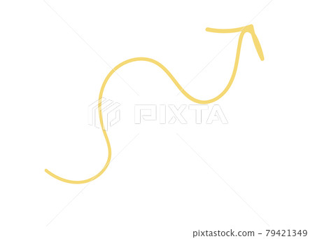 yellow spiral arrow. hand drawing cartoon. doodle vector illustration isolated 79421349