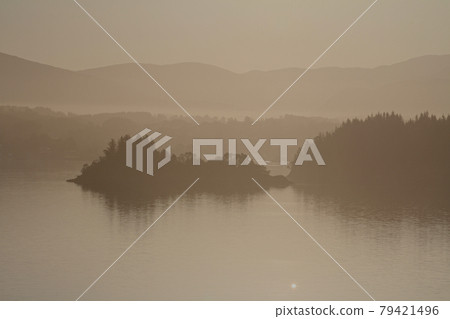 Landscape of the dawn of the Baltic Sea at midnight sun 79421496