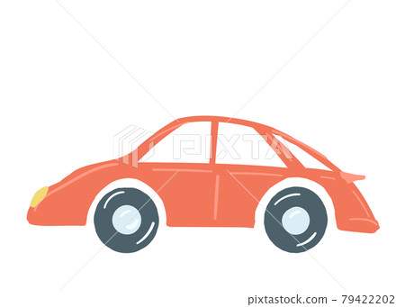 passenger car of red color. isolated. hand drawn cartoon style, vector illustration passenger car of red color. isolated. hand drawn cartoon style, vector illustration 79422202