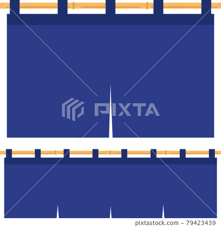 Navy blue plain curtain 79423439