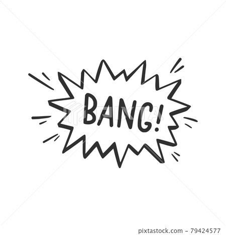 Hand drawn cloud speech bubble element 79424577