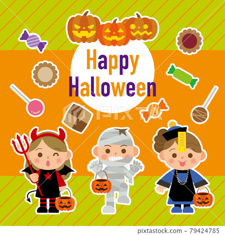 Children dressed up as Halloween 79424785