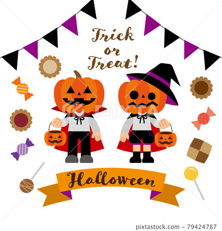 Children dressed up as Halloween 79424787