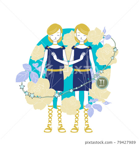 Illustration of the twelve constellations Gemini 79427989