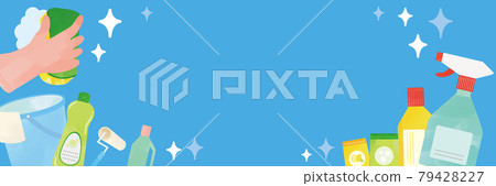 Watercolor-style touch cleaning supplies cleaning illustration poster 79428227