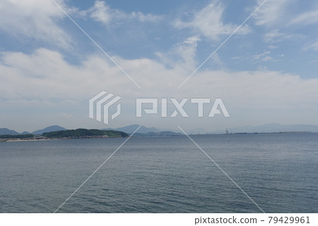 從安岡武神島/人工島長州出島看到的響灘 79429961