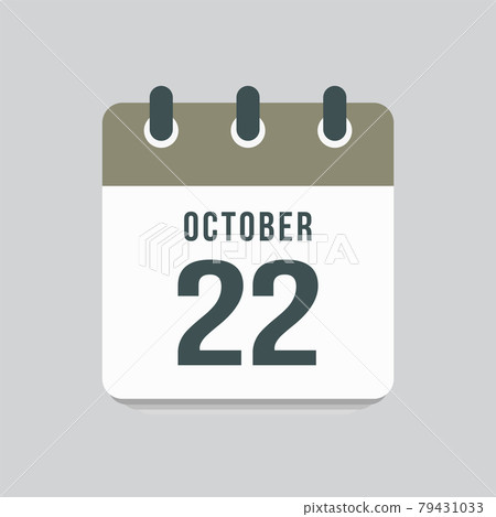 Icon day date 22 October, template calendar page Icon day date 22 October, template calendar page 79431033
