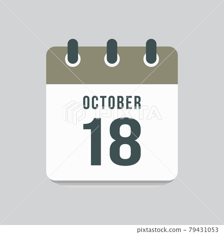 Icon day date 18 October, template calendar page Icon day date 18 October, template calendar page 79431053