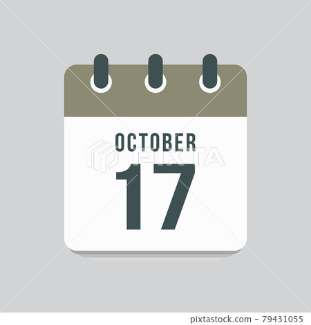 Icon day date 17 October, template calendar page 79431055