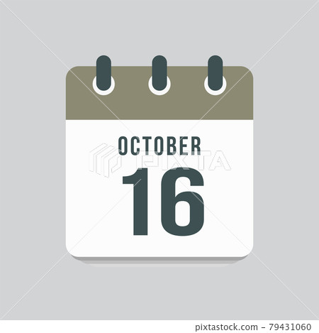 Icon day date 16 October, template calendar page Icon day date 16 October, template calendar page 79431060