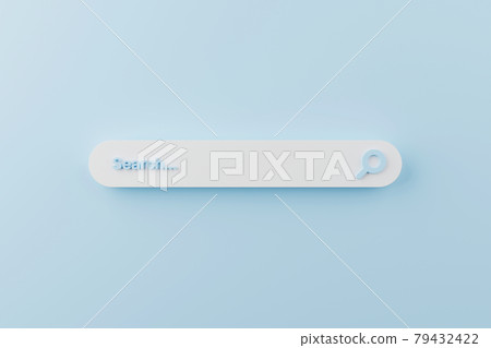 Minimal style design search bar on light blue background 79432422