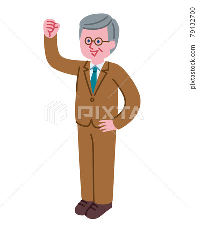 Illustration of an elderly man in a suit (president, boss, etc.) 79432700