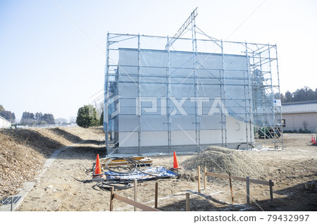 Scenery of new housing construction site Scenery of new housing construction site 79432997